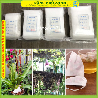 100 túi lọc trà, đựng phân tan chậm bón gốc 4 size 5x7cm 6x8cm 7x9cm 8x10cm