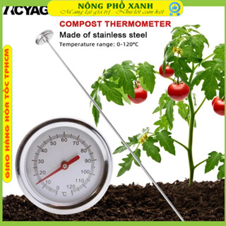 Nhiệt Kế Đất, Máy Đo Nhiệt Độ Phân Bón, Đầu Dò Dài 50mm thang đo10-100 ℃ Giá Rẻ