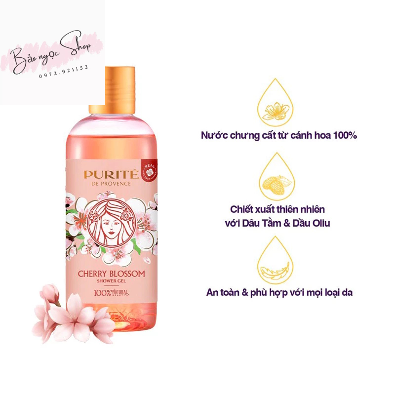 Sữa Tắm Thiên Nhiên Purité 250ml - Cherry Blossom