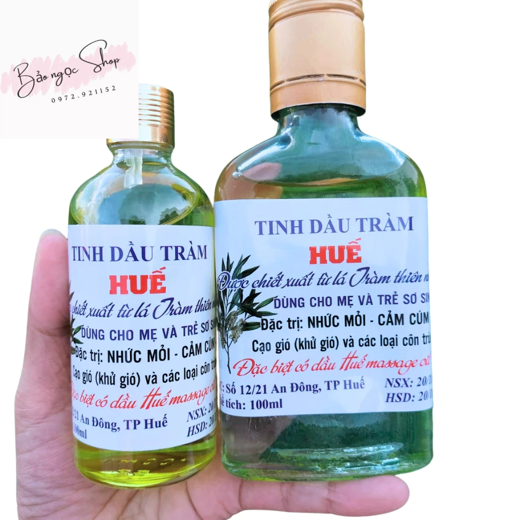 Dầu tràm Huế loại 1 chai vuông/ Chai tròn 100ml