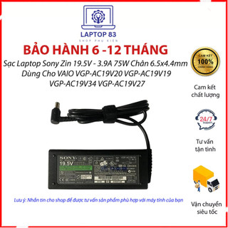 Sạc laptop sony zin 19.5v - 3.9a 75w chân 6.5x4.4mm zin bóc máy cho vaio vgp-ac19v20 vgp-ac19v19