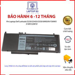 Pin laptop dell latitude e5250 e5450 e5550 0k9gvn f5ww5 51wh g5m10