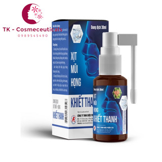 Xịt mũi họng khiết thanh cho người hay bị ho và viem mũi dị ứng, sạch mũi, sạch họng, sạch xoang - 30ml