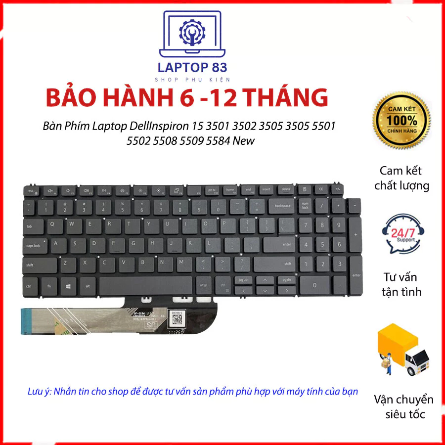 Bàn Phím Laptop Dell Inspiron 15 3501 3502 3505 3505 5501 5502 5508 5509 5584 New