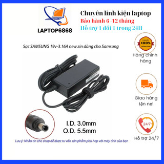 Sạc samsung 19v-3.16a new zin chân 5.5x3.0