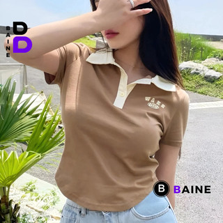 Áo Croptop ôm body nữ Cổ POLO WAKE tay ngắn BABY TEE, Áo thun crt kiểu sexy in chất borip đẹp