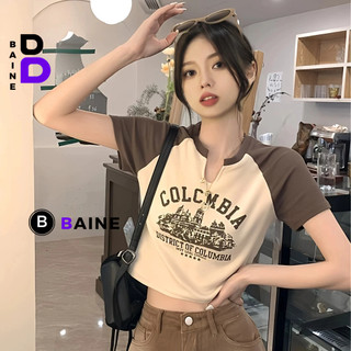 Áo Croptop COLOMBIA IN NỔI Tay Ngắn Chất Thun Borip Kiểu Sexy Nữ, Áo Thun Ôm Body In Hoạ Tiết Đẹp Tôn Dáng BAINE