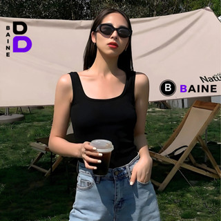 Áo SÁT NÁCH CỔ VUÔNG DÁNG DÀI Chất Thun Gân Trơn Đẹp DD14, Áo Ba Lỗ Hai Dây Bản To Kiểu Nữ Ôm Body Mềm Mát BAINE