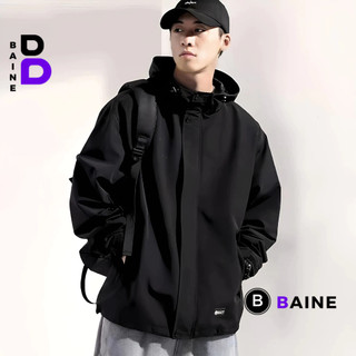 Áo Khoác Dù TRƠN CÓ NÓN Nam Nữ Form Rộng 2 Lớp, Áo Khoác Phối Cao Cấp Ulzzang Unisex BAINE