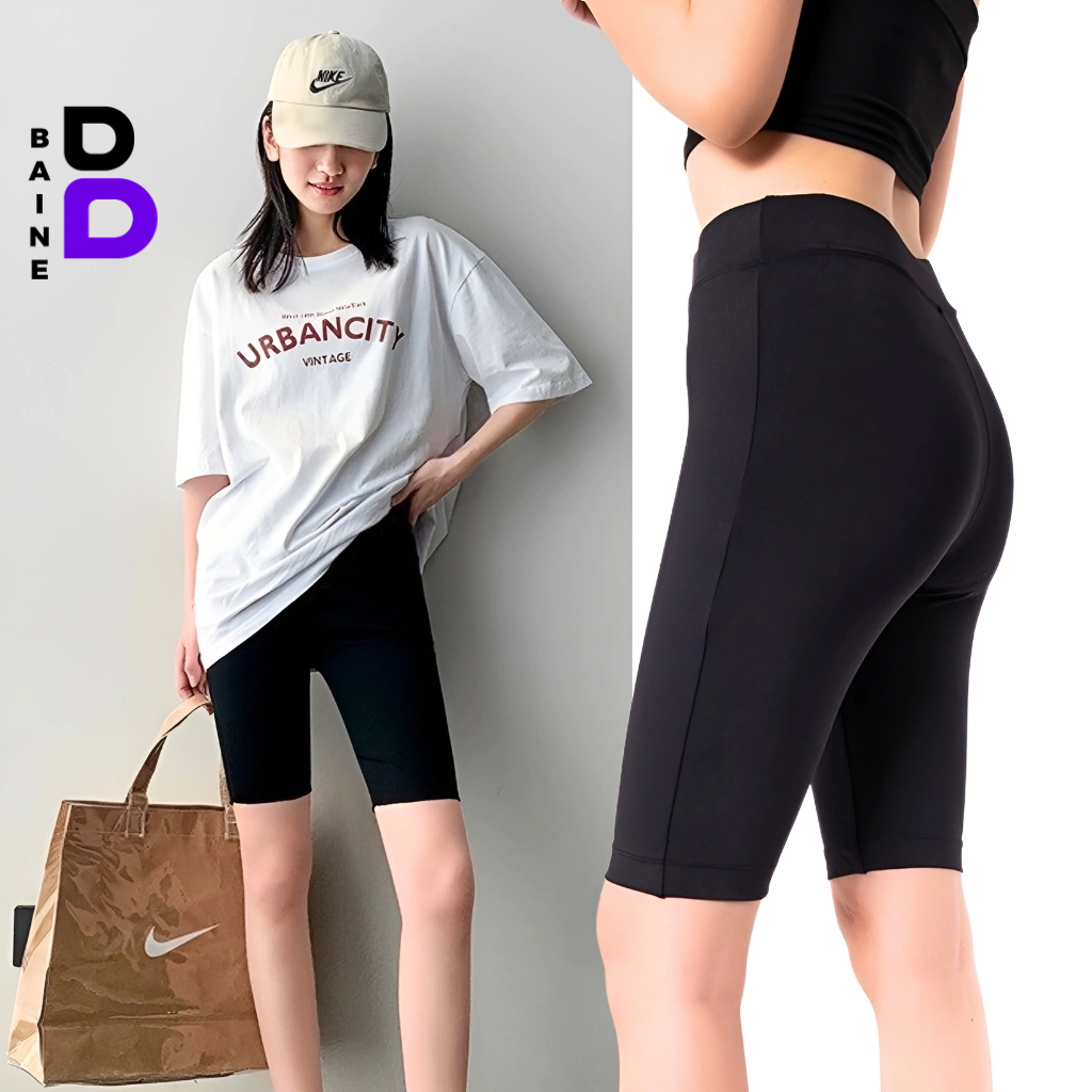 Quần LEGGING NGẮN Nam Nữ Unisex Vải Thun Cotton 4 Chiều Co Giãn, Quần Legging Dày Đẹp Thoáng Mát BAINE