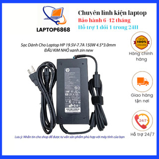 Sạc dành cho laptop hp 19.5v-7.7a 150w 4.5*3.0mm đầu kim nhỏ xanh zin new
