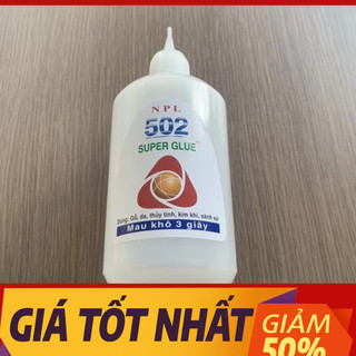 Keo 502 siêu dính hũ lớn tròn 500ml kèm 3 hũ chiết -keo dán sắt 502 chai lớn con voi siêu dính