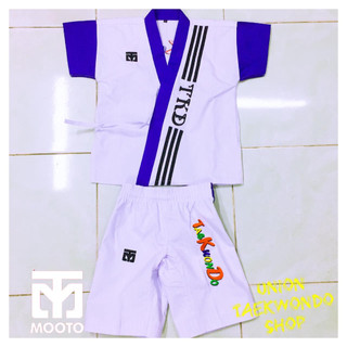 Đồ Võ Phục Taekwondo MOOTO Thiếu Nhi Trẻ Em Phiên Bản Đặc Biệt Màu Xanh x UnionTaekwondoSHOP