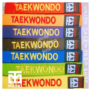 Đai Taekwondo Phong Trào Mooto Thêu Sẵng Đủ Màu Hàng Có Sẵng x UnionTaekwondoSHOP Black Belt
