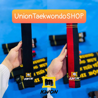 Miễn Phí Thêu Tên Đai đen Taekwondo KWON Full Size x UnionTaekwondoSHOP Black Belt