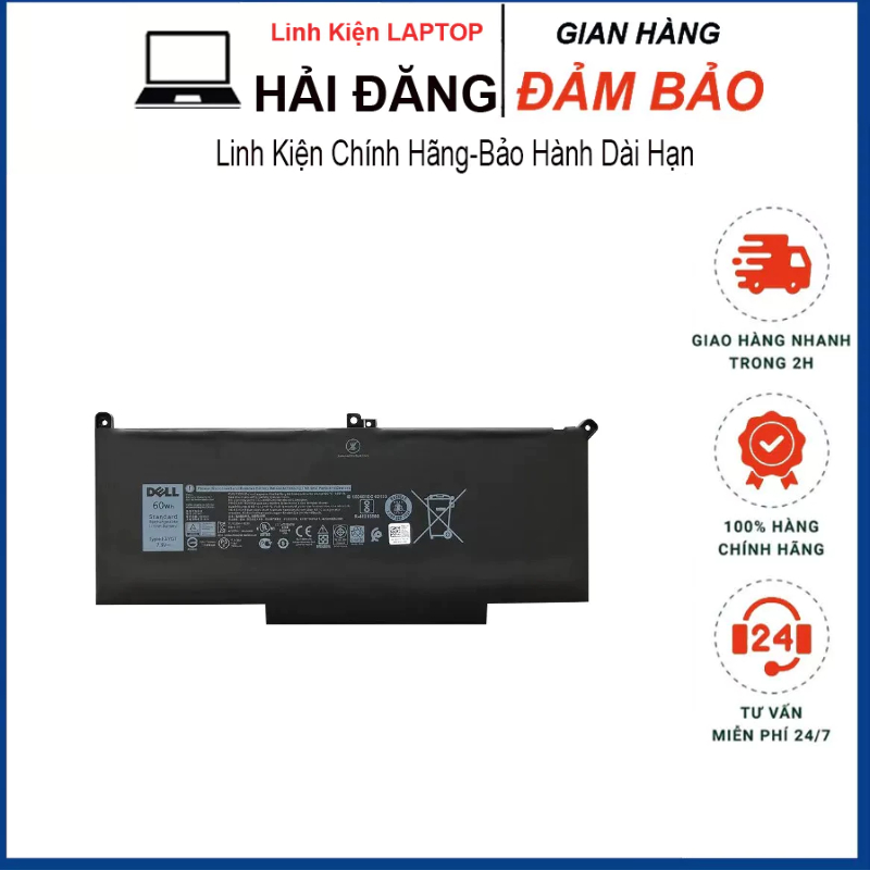 Pin Laptop Dell 7280 7480 F3YGT DÀI 60WH - 4 CELL Latitude 7280 7290 7390 7480 7480 E7280 E7390 E748