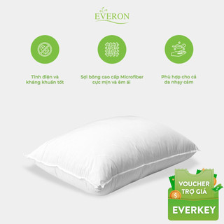 Ruột gối Everon bông Micro cao cấp EVEMIC (Độ cao: 22cm, Rất mềm nhiều kích thước)