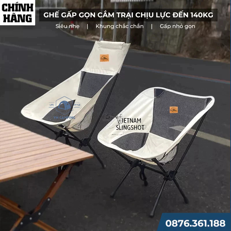 Ghế Gấp Gọn Cắm Trại, Ghế Xếp dã ngoại Câu CáThương hiệu cao cấp Tmountain Chịu Lực Đến 130kg Phù Hợp Đi Phượt - GCC3