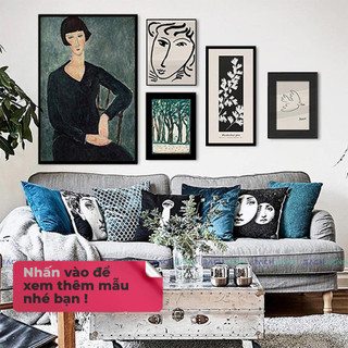 Bộ Tranh In Canvas Phong Cách Vintage,Trừu Tượng Treo Tường Kèm Khung Kích Thước Lớn Decor Trang Trí Nhà Cửa