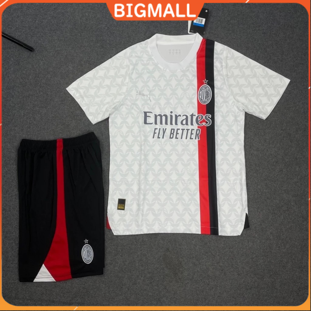 [ in lẻ đội ] Set Bộ Quần Áo Bóng Đá Câu Lạc Bộ AC Milan - Đá Banh Hàng Fex Gai Thái chuẩn thi đấu, logo thêu