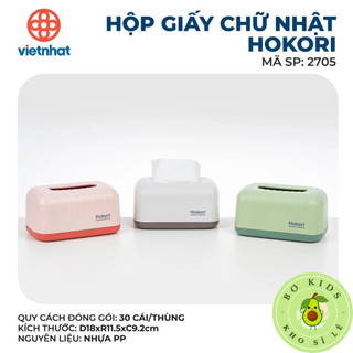 Hộp đựng giấy ăn nhựa Việt Nhật Hokori hộp để khăn giấy để bàn, gia đình, quán ăn