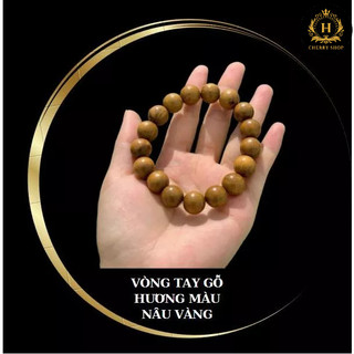 Vòng Tay Gỗ Hương màu nâu vàng - Vòng Tay Thiên Nhiên mùi thơm vĩnh viễn