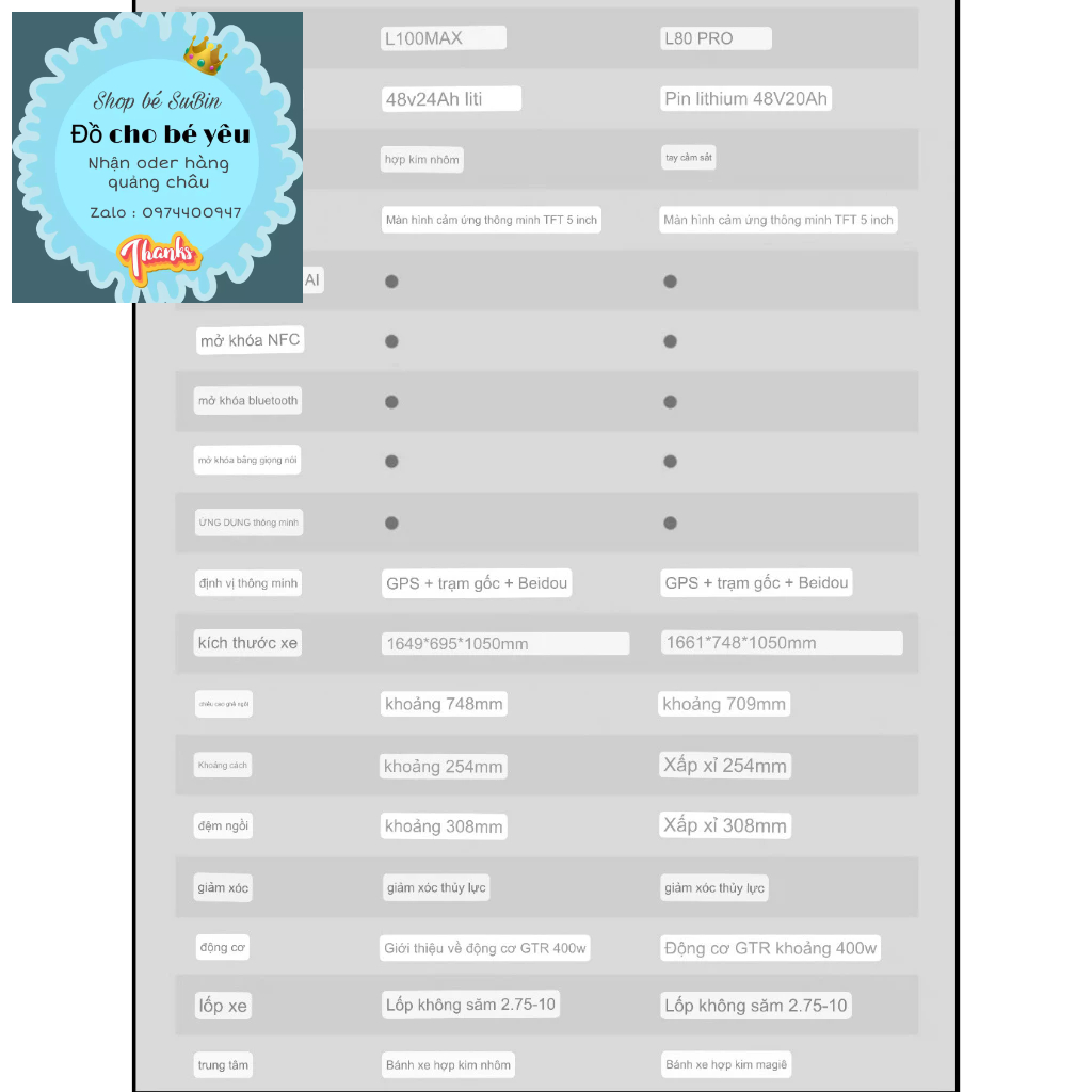 Xe điện VFLY L100 max, L80pro