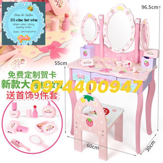 Bàn trang điểm gỗ mẫu lớn cho bé oder