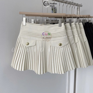 Chân váy chữ a dập ly phối túi vải nhung dày dặn CV060 (có ảnh thật chụp tại Shop)-Kèm Video