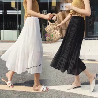 Chân Váy Dáng Dài Công Sở Kiểu Dập Ly 2 Lớp Free Size Xinh Xắn Thời Trang -Cun Fashion TT55