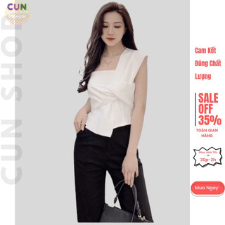 Áo Kiểu hở vai 1 bên nơ ngực cho nữ từ 40kg đến 50kg kiểu dáng thời trang
