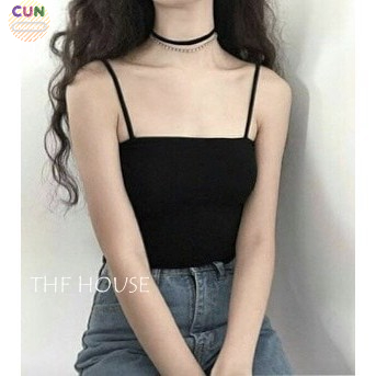 Áo 2 dây sợi bún chất cotton from vừa cho nữ dưới 55kg nhiều màu