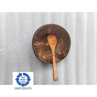 Combo chén gáo dừa +muỗng gỗ dừa