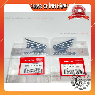 Tem cánh chim honda chính hãng honda indo, logo chữ nổi cánh én honda 73mm 86201k59a20za / 86202k59a20za