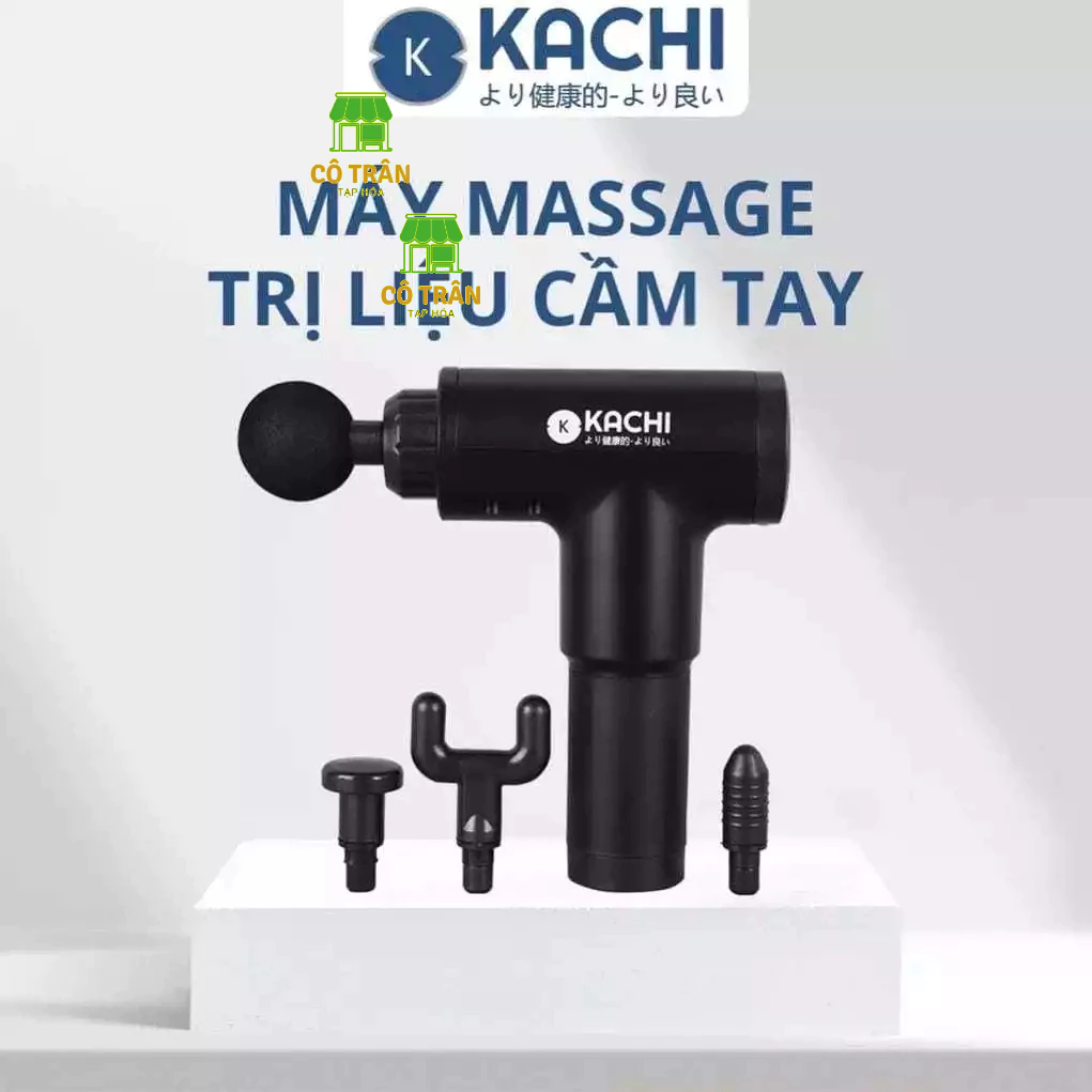 Máy mát xa cầm tay (máy massage/súng massage) KACHI 6 cấp độ 4 đầu massage Bảo hành chính hãng 18 th
