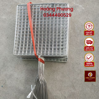 10 kẹp vỉ nướng thịt to dày inox kèm dây thít