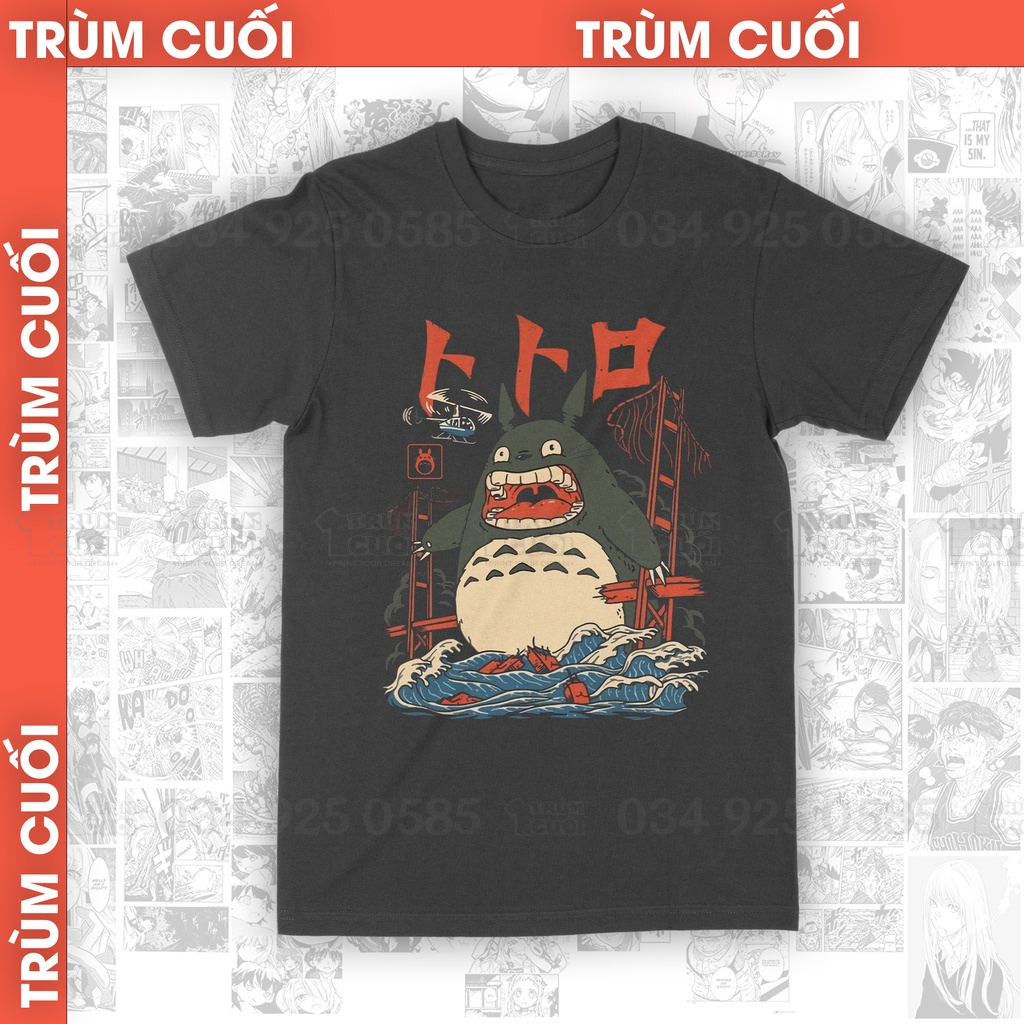 Áo thun Kaiju Totoro - Ghibli, Trùm Cuối Anime, Unisex Cotton 100% 2 màu nam nữ 0040