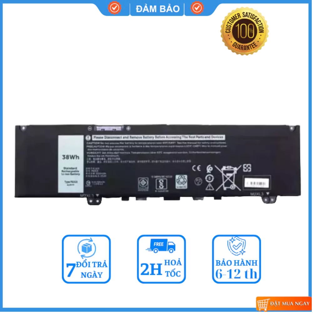 Pin Zin Laptop Dell Inspiron 13 7370 7380 7386 5370 7373 F62G0 F62GO RPJC3 0RPJC3 39DY5 039DY5 Mới 1
