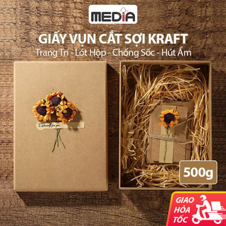 Giấy Vụn Cắt Sợi Kraft Lọt Hộp Quà, Giấy Rơm Màu Nâu Vintage Trang Trí, Giấy Vụn Chống Sốc Lót Hộp