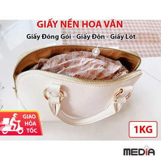Giấy Nhét Túi Xách (1KG), giấy độn giày giấy nhét giày, Giấy gói hàng hoa văn nền, giấy nền bông