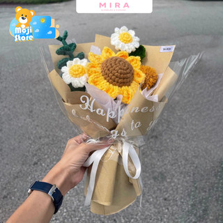 (Hàng có sẵn) Bó hoa tốt nghiệp len handmade, hoa len tốt nghiệp, hoa len hướng dương tặng bạn gái, Quà tặng handma