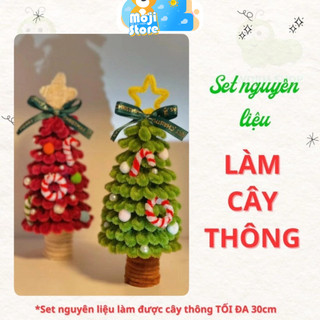 DIY- Set nguyên liệu làm cây thông NOEL bằng kẽm nhung(Tặng đèn led) - Bộ phụ kiện kẽm nhung Handmade làm cây thông