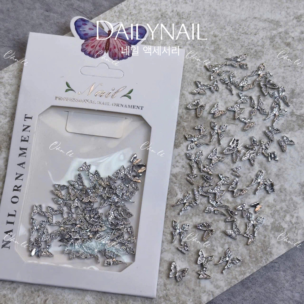 Set Charm Bướm sắt Đính móng