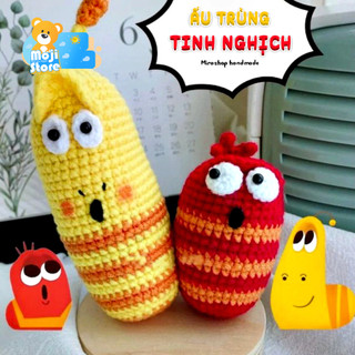  Móc khóa len ấu trùng tinh nghịch handmade, móc khóa larva vui nhộn, móc khóa dễ thương, quà tặng thủ cô