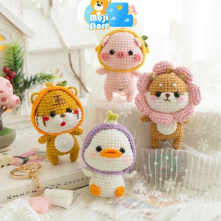 (Hàng có sẵn) Moji Store Móc khoá len động vật cute, Móc khóa len dễ thương, quà tặng handmade cho người yêu