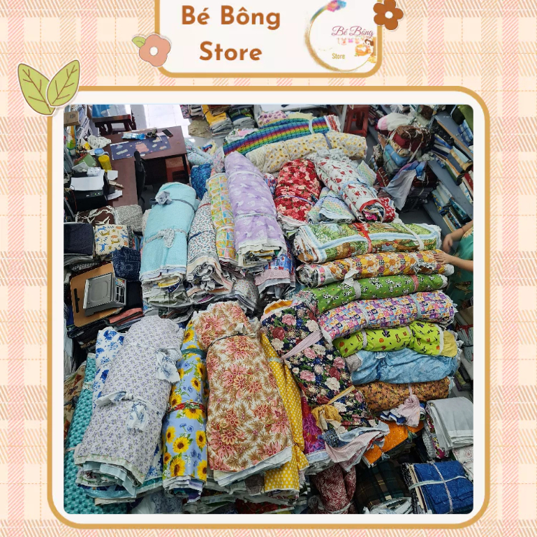 Vải thô cotton 100%, thô Hàn, thô Mỹ (Vải mẫu kích thước 10cm x 10cm)
