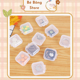 Hộp vuông nhỏ mini trong suốt đựng phụ kiện, kẹp tóc