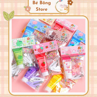 Kẹp tóc tự làm Kem trái cây - bộ nguyên liệu (set 6 cái) handmade, DIY
