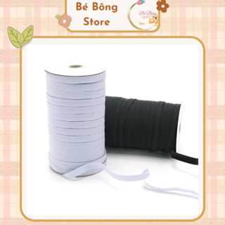 10Met Thun Luồn Quần Áo 0.5Cm, 1Cm Màu Đen Và Trắng