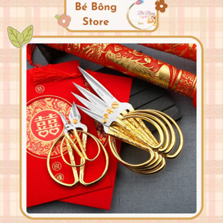 Kéo Rồng Phượng Cán Vàng Thép Không Gỉ